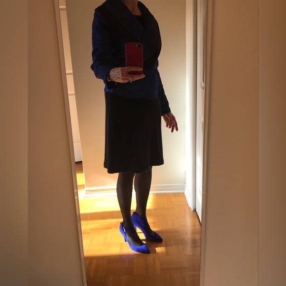 Samuel Dong shimmering blazer in royal blue - Picture 5 of 10